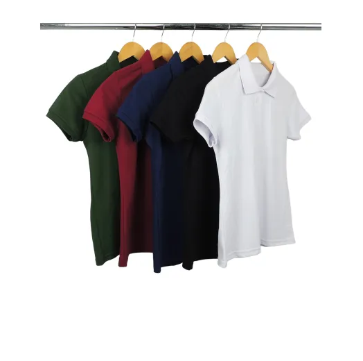 Kit 5 Camisas Polo Piquet Feminina 15