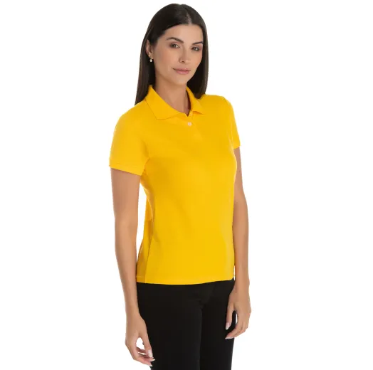 KIT 5 Camisas Polo Piquet Feminina Amarelo Ouro