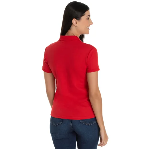 Camisa Polo Piquet Feminina Vermelha