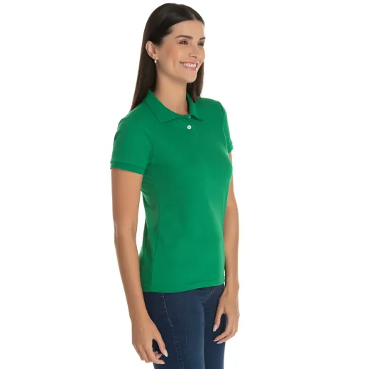 KIT 5 Camisas Polo Piquet Feminina Verde Bandeira