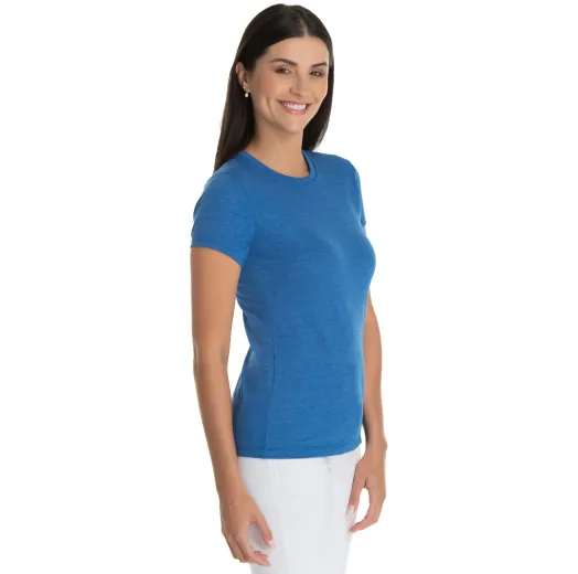 Camiseta Feminina Comfort Mescla Azul Royal