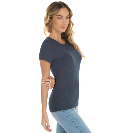 Camiseta Feminina Comfort Mescla Navy