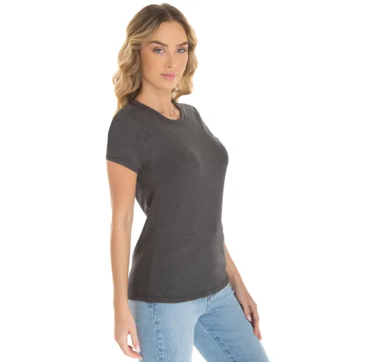 Camiseta Feminina Comfort Mescla Preta