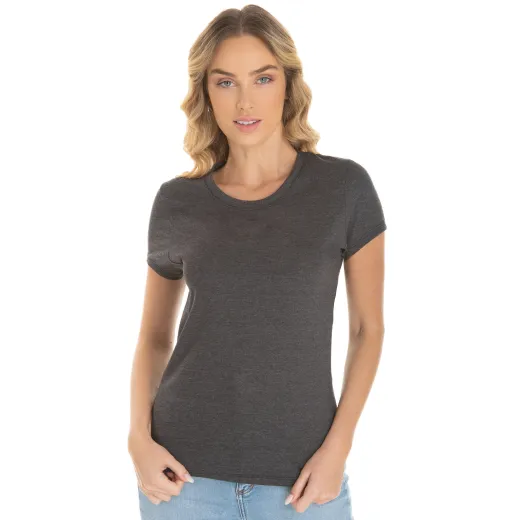 Camiseta Feminina Comfort Mescla Preta