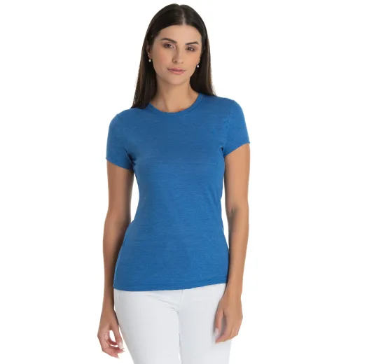 Camiseta Feminina Comfort Mescla Azul Royal