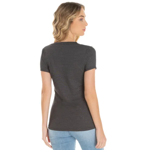 Camiseta Feminina Comfort Mescla Preta