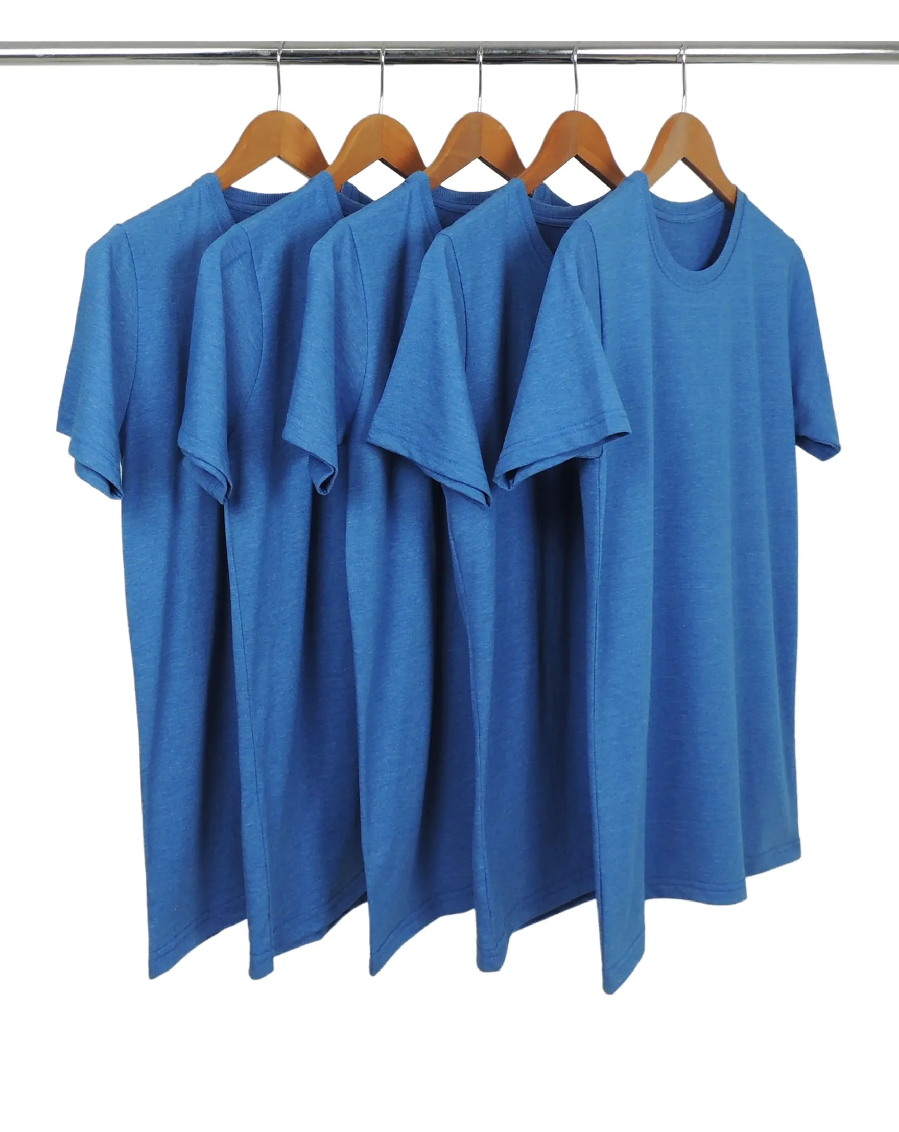 Kit 5 Camisetas Comfort Mescla Azul Royal