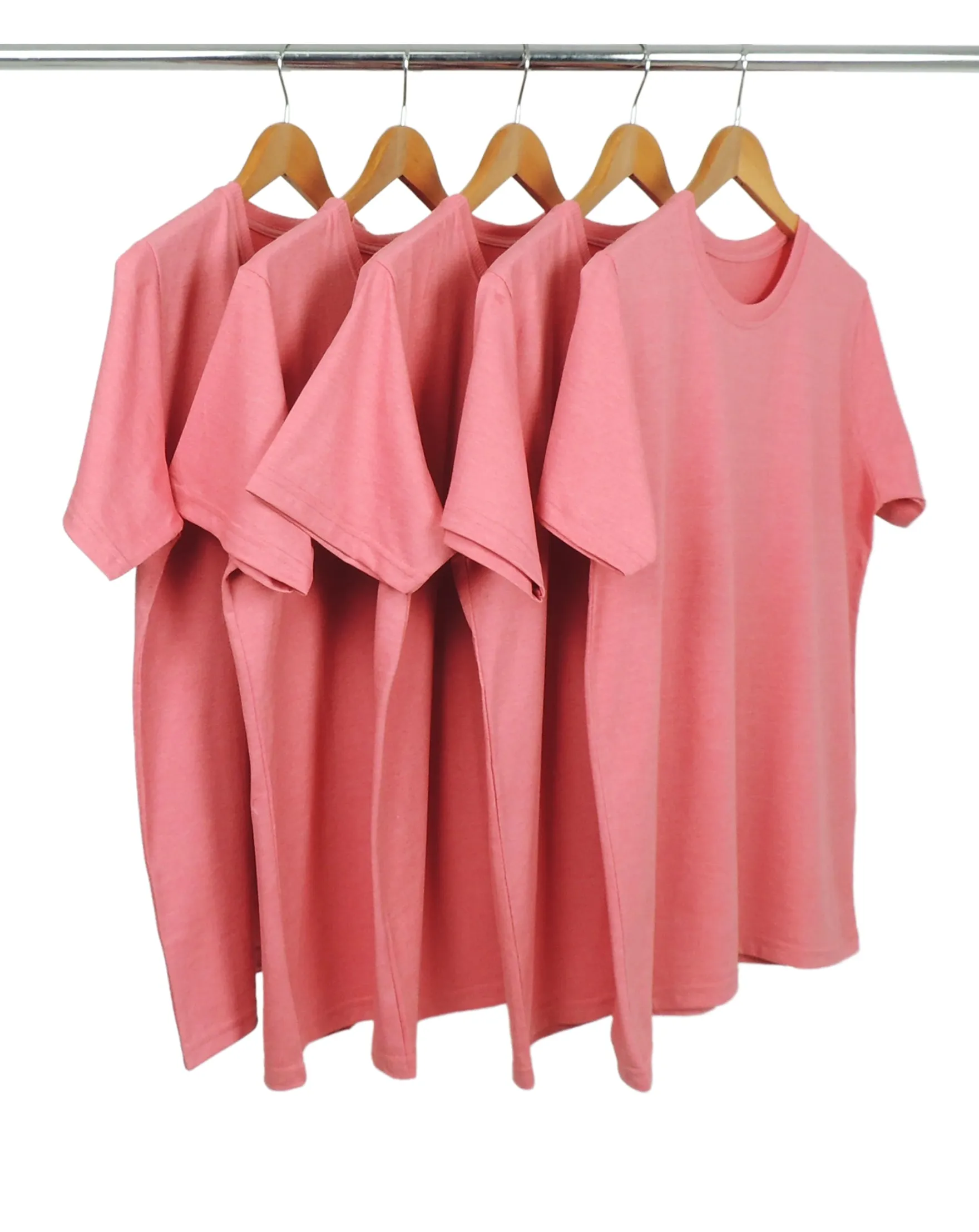 Kit 5 Camisetas Comfort Mescla Goiaba