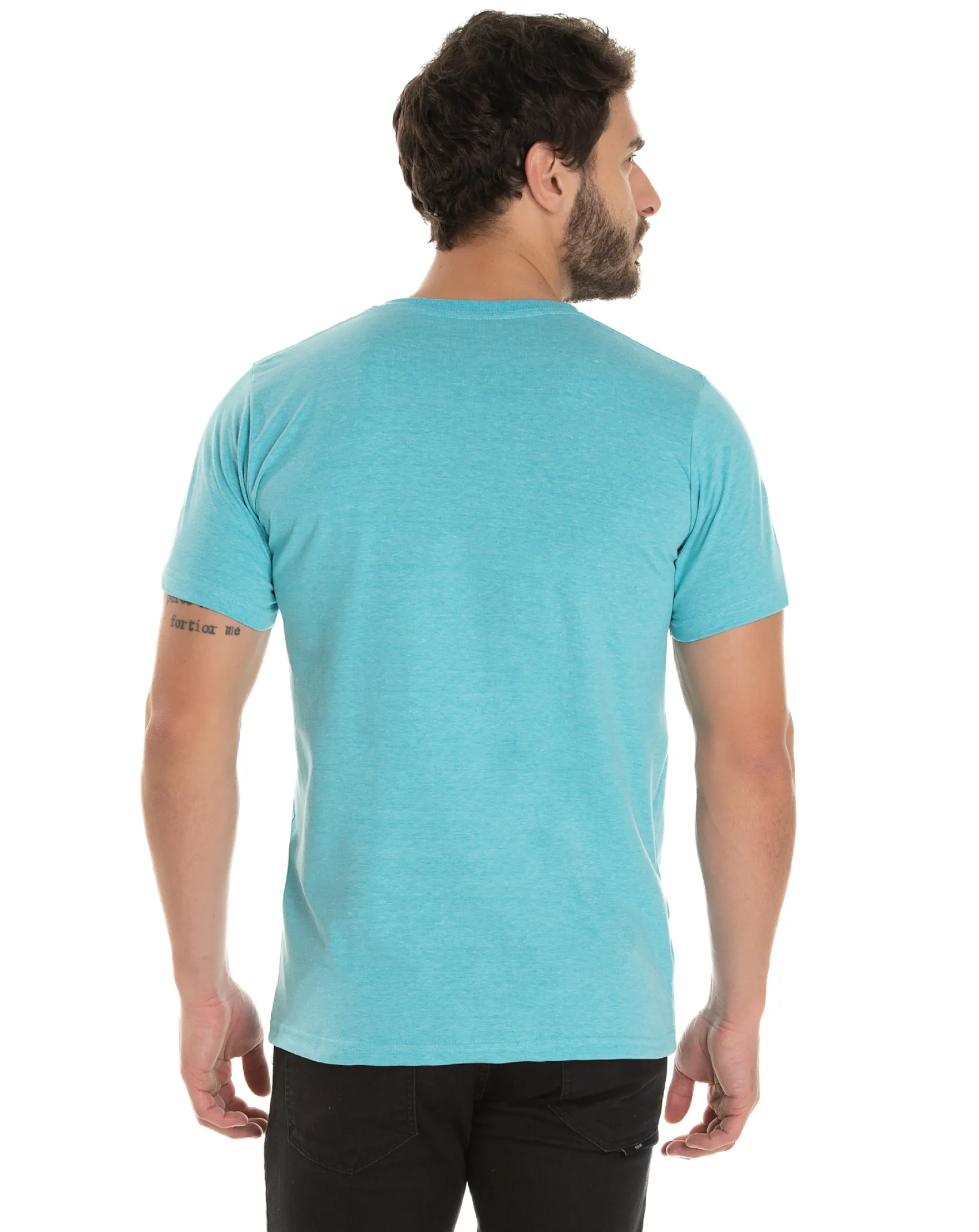 Kit 5 Camisetas Comfort Mescla Azul Turquesa