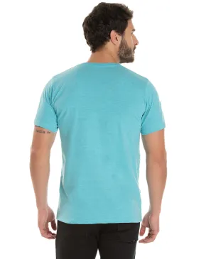 Camiseta Comfort Mescla Azul Turquesa