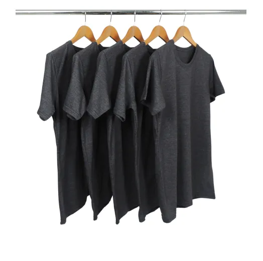 Kit 5 Camisetas Comfort Mescla Preta