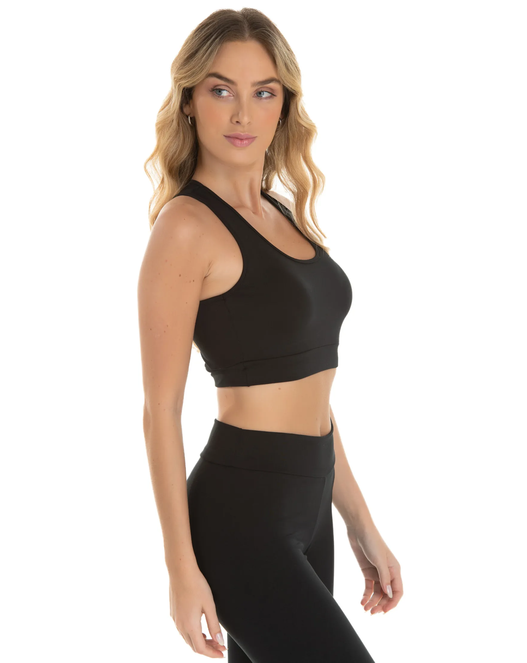 Top Nadador Fitness Feminino Preto