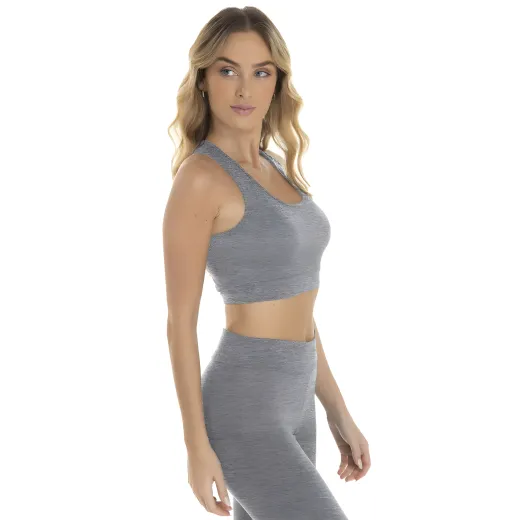 Top Nadador Fitness Feminino Mescla