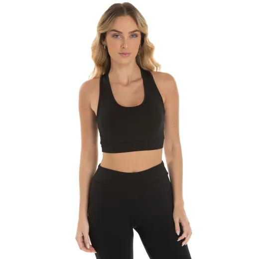 Kit 3 Tops Nadador Fitness Feminino Preto