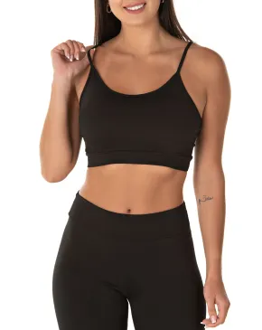 Kit 3 Tops de Alcinha Fitness Feminino Preto