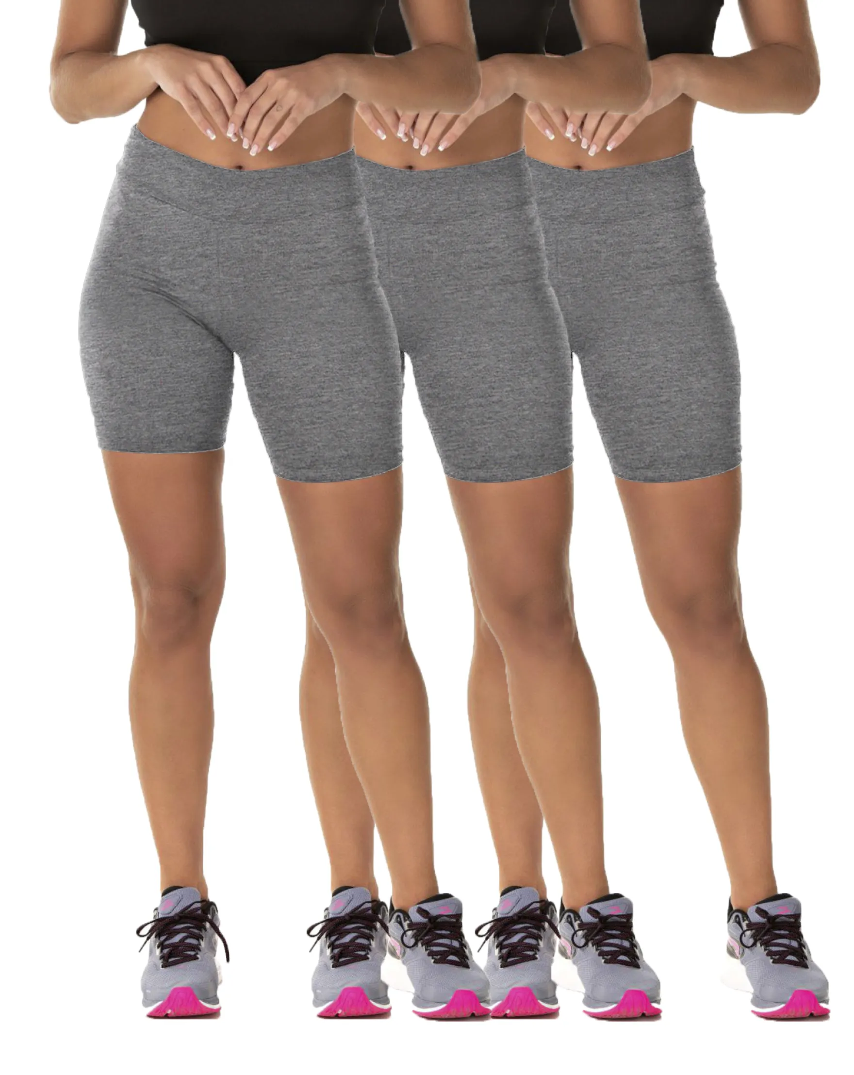 Kit 3 Bermudas Fitness Feminina Mescla