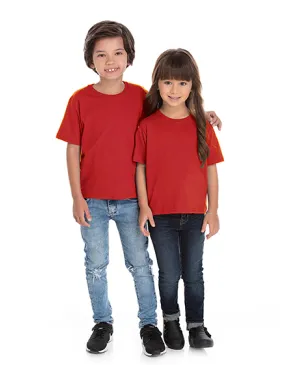 Camiseta Infantil de Algodão Penteado Vermelha