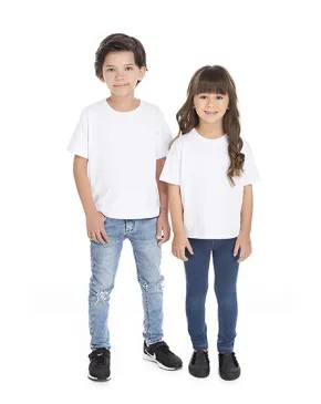 Camiseta Infantil de Algodão Penteado Branca