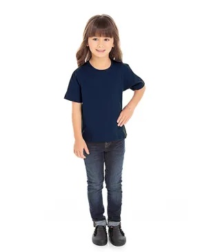 Camiseta Infantil de Algodão Penteado Azul Marinho
