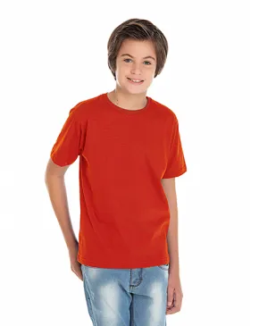 Camiseta Juvenil de Algodão Penteado Vermelha