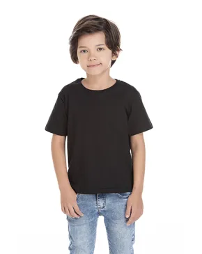 Kit 5 Camisetas Infantil de Algodão Penteado Preta