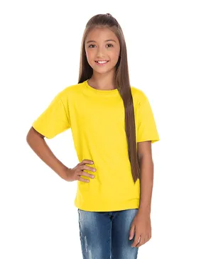 Kit 5 Camisetas Juvenil de Algodão Penteado Amarelo Canário