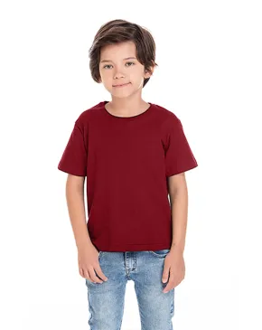 Camiseta Infantil de Algodão Penteado Bordô