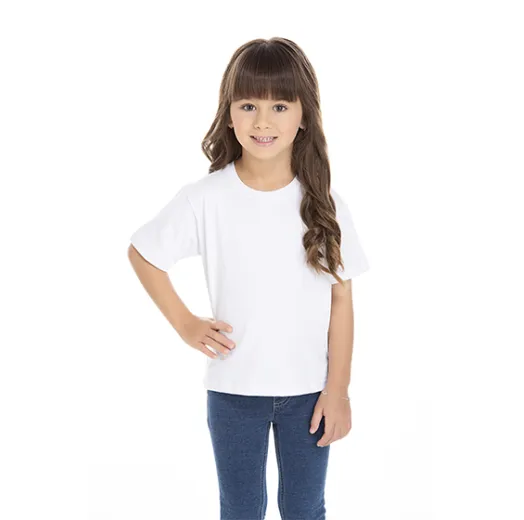 Camiseta Infantil de Algodão Penteado Branca