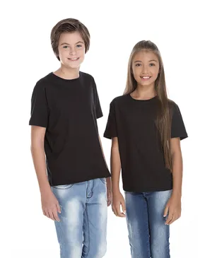 Kit 5 Camisetas Juvenil de Algodão Penteado Preta