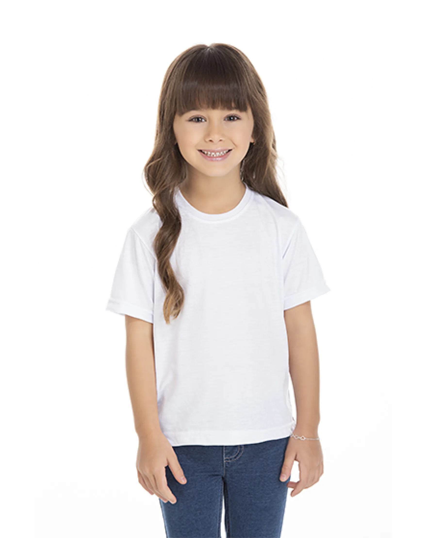 Kit 5 Camisetas Infantil de Poliéster / Sublimática Branca