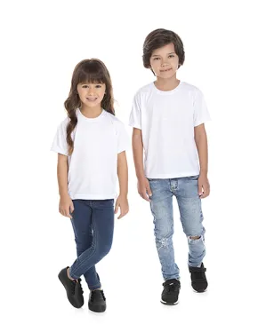 Kit 5 Camisetas Infantil de Poliéster / Sublimática Branca