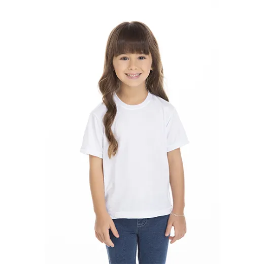 Camiseta Infantil de Poliéster / Sublimática Branca