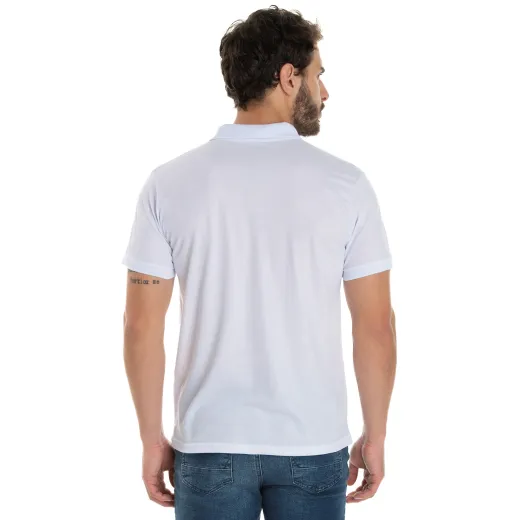 Camisa Polo Piquet Masculina Branca