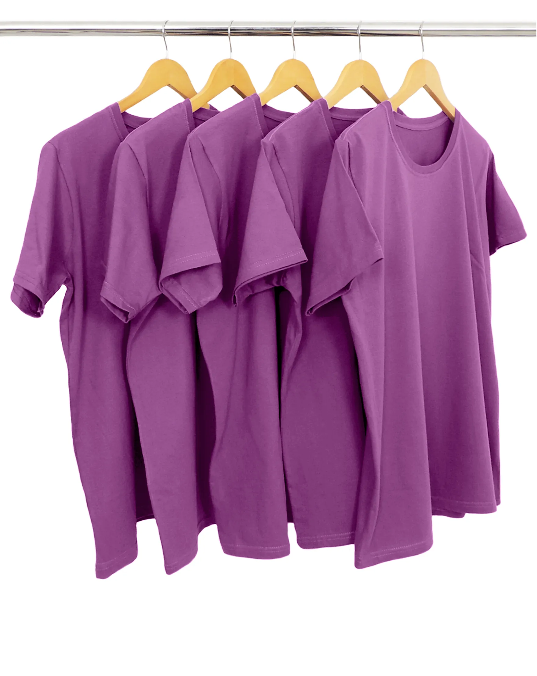 KIT 5 Camisetas de Algodão Premium Roxas