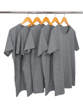 KIT 5 Camisetas de Algodão Premium Mescla Escuro 