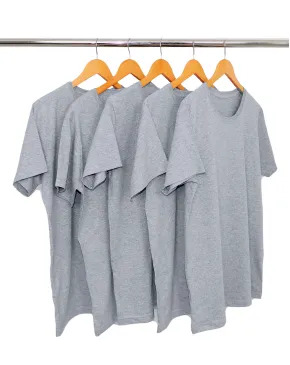Kit 5 Camisetas Pv / Malha Fria Cinza Mescla
