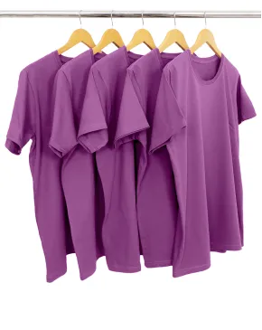KIT 5 Camisetas de Algodão Premium Roxas
