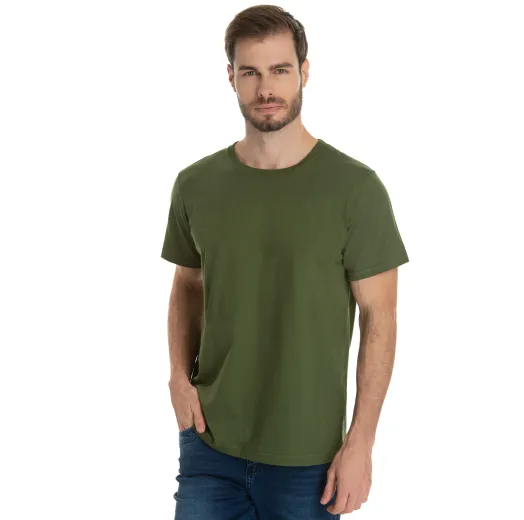 KIT 5 Camisetas de Algodão Premium Verde Militar