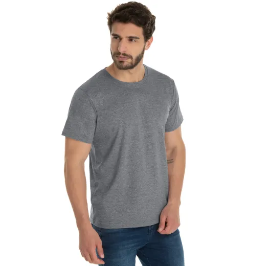 KIT 5 Camisetas de Algodão Premium Mescla Escuro 