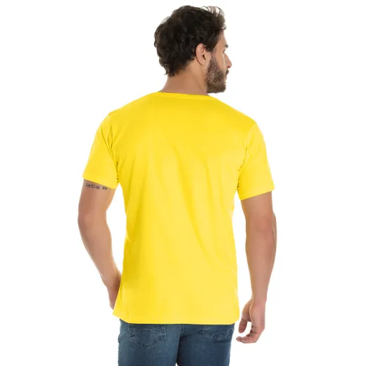 KIT 5 Camisetas de Algodão Premium Amarelo Canário