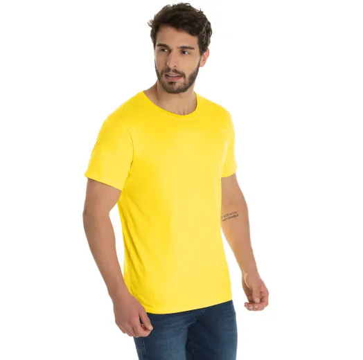 KIT 5 Camisetas de Algodão Premium Amarelo Canário