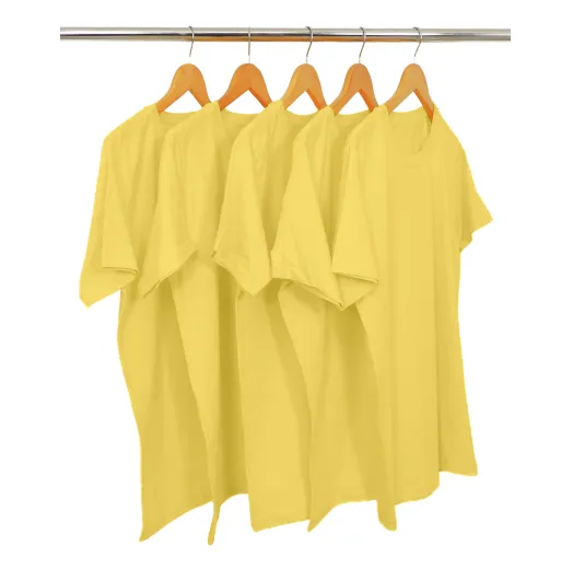 KIT 5 Camisetas de Algodão Premium Amarelo Canário