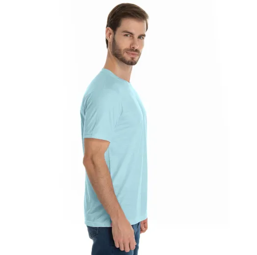 Camiseta de Algodão Premium Azul Claro