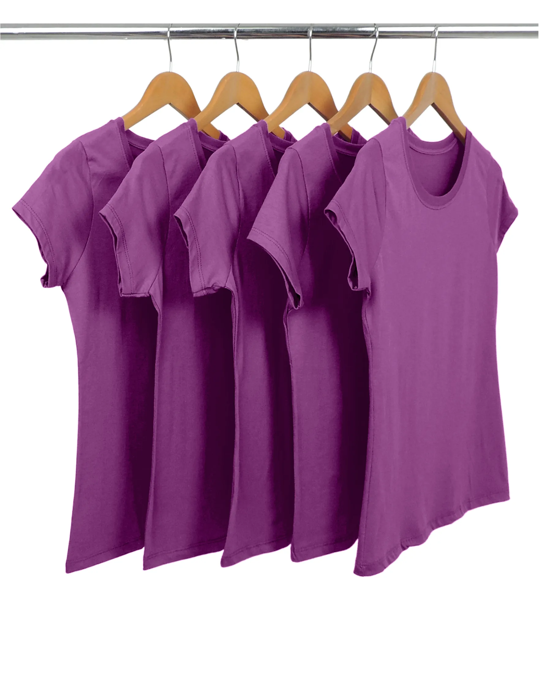 KIT 5 Baby Look de Algodão Premium Roxas