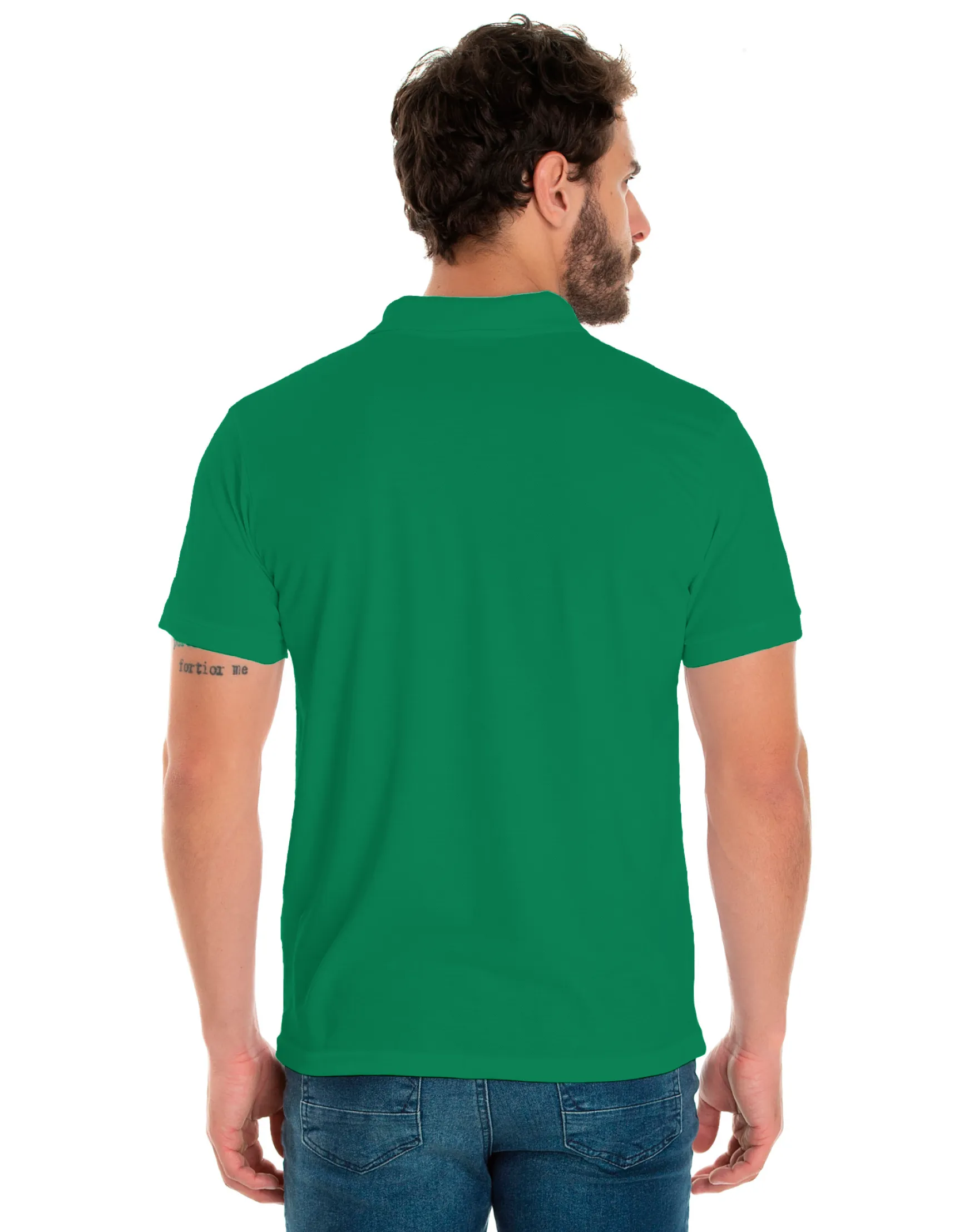 KIT 5 Camisas Polo Piquet Masculina Verde Bandeira