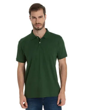 Camisa Polo Piquet Masculina Verde Musgo