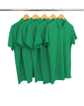 KIT 5 Camisas Polo Piquet Masculina Verde Bandeira