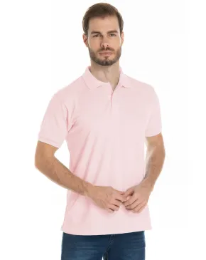 Camisa Polo Piquet Masculina Rosa Claro