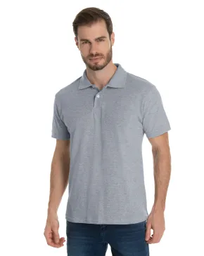 Camisa Polo Piquet Masculina Cinza Mescla