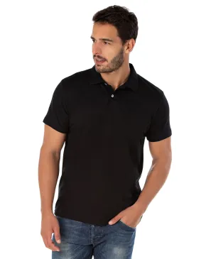 Camisa Polo Piquet Masculina Preta